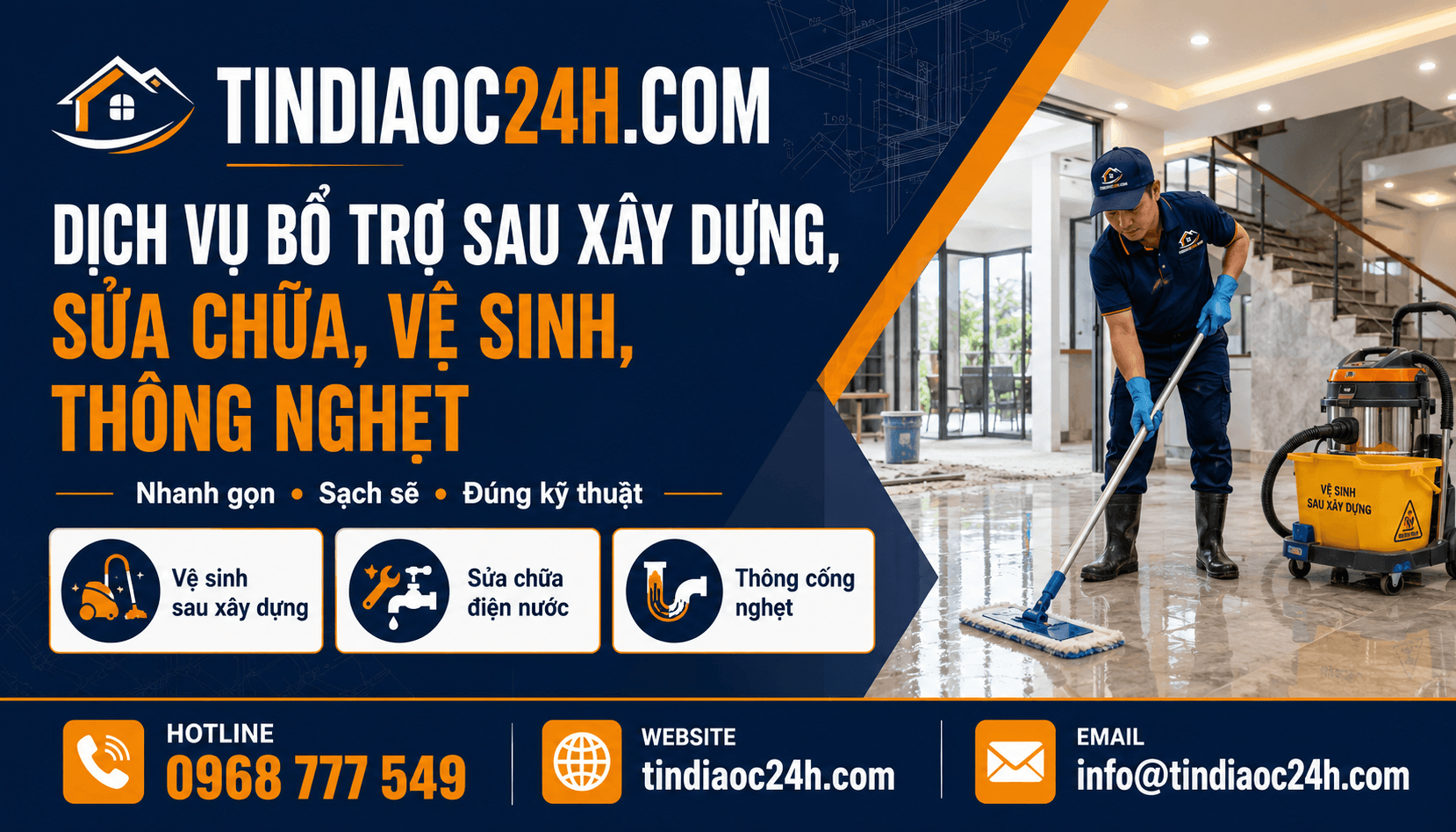 Dịch Vụ Bổ Trợ Sau X&acirc;y Dựng, Sửa Chữa, Vệ Sinh, Th&ocirc;ng Nghẹt