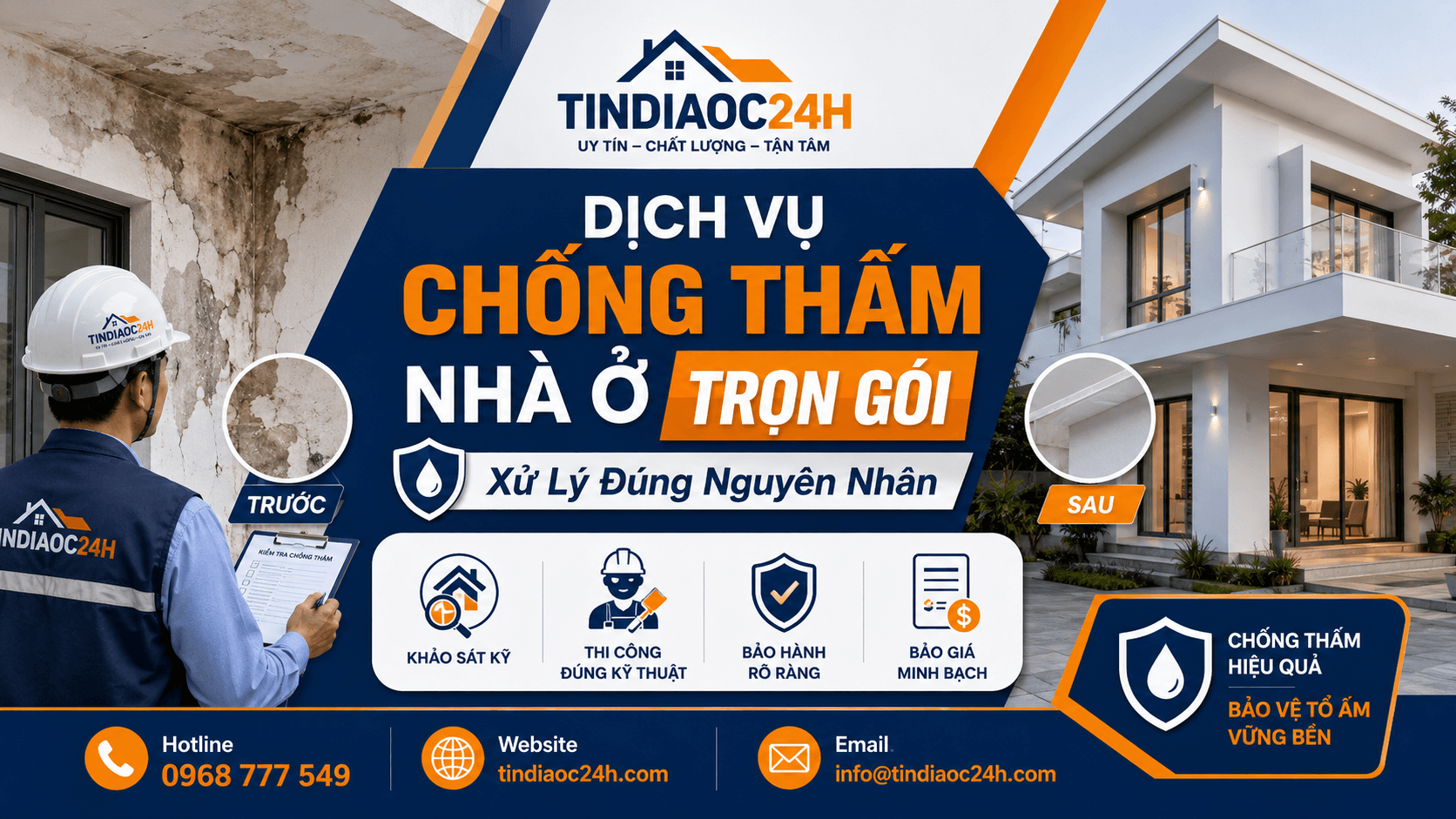 Dịch Vụ Chống Thấm Nh&agrave; Ở Trọn G&oacute;i, Xử L&yacute; Đ&uacute;ng Nguy&ecirc;n Nh&acirc;n