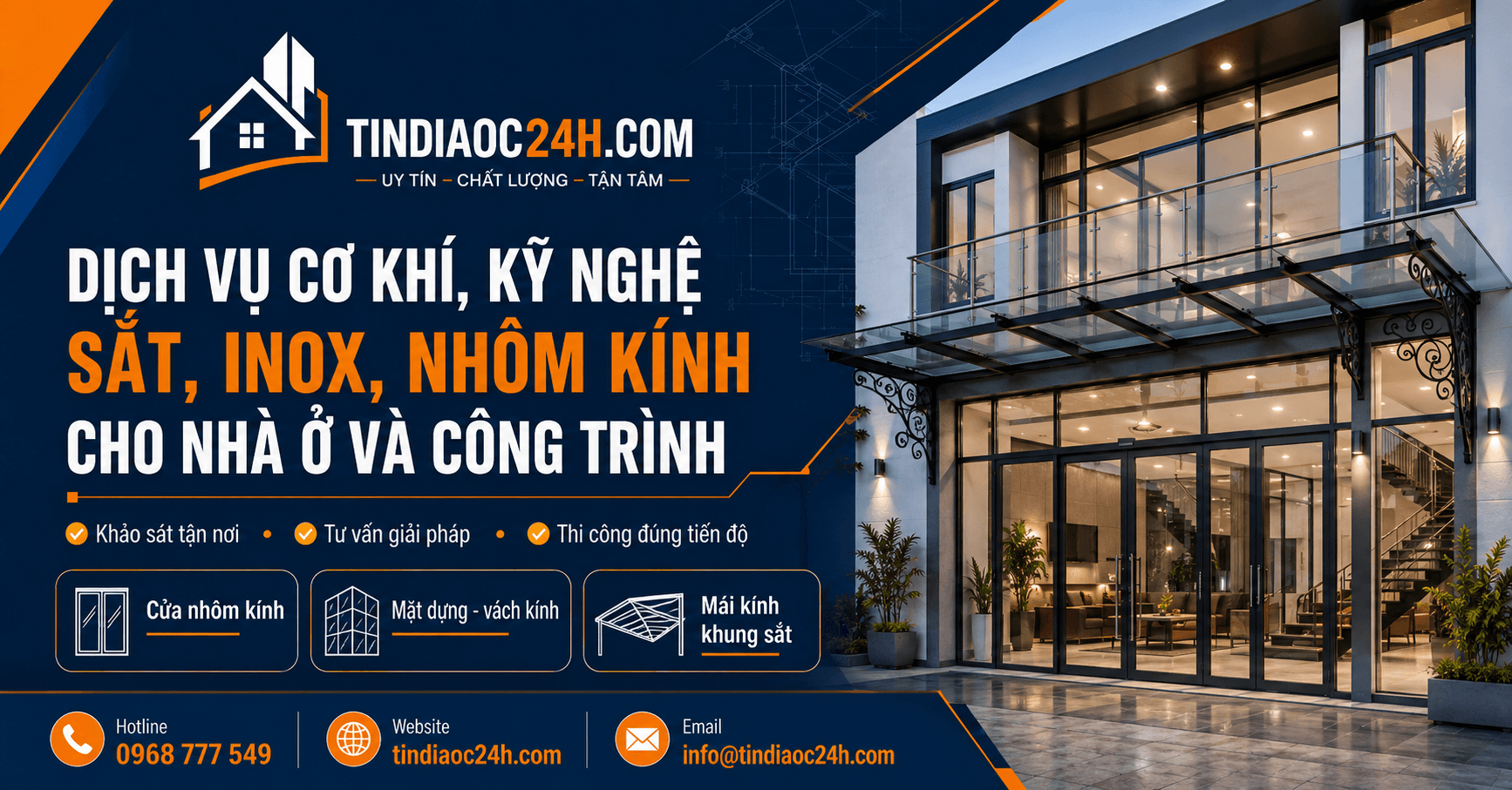 Dịch Vụ Cơ Kh&iacute;, Kỹ Nghệ Sắt, Inox, Nh&ocirc;m K&iacute;nh Cho Nh&agrave; Ở V&agrave; C&ocirc;ng Tr&igrave;nh