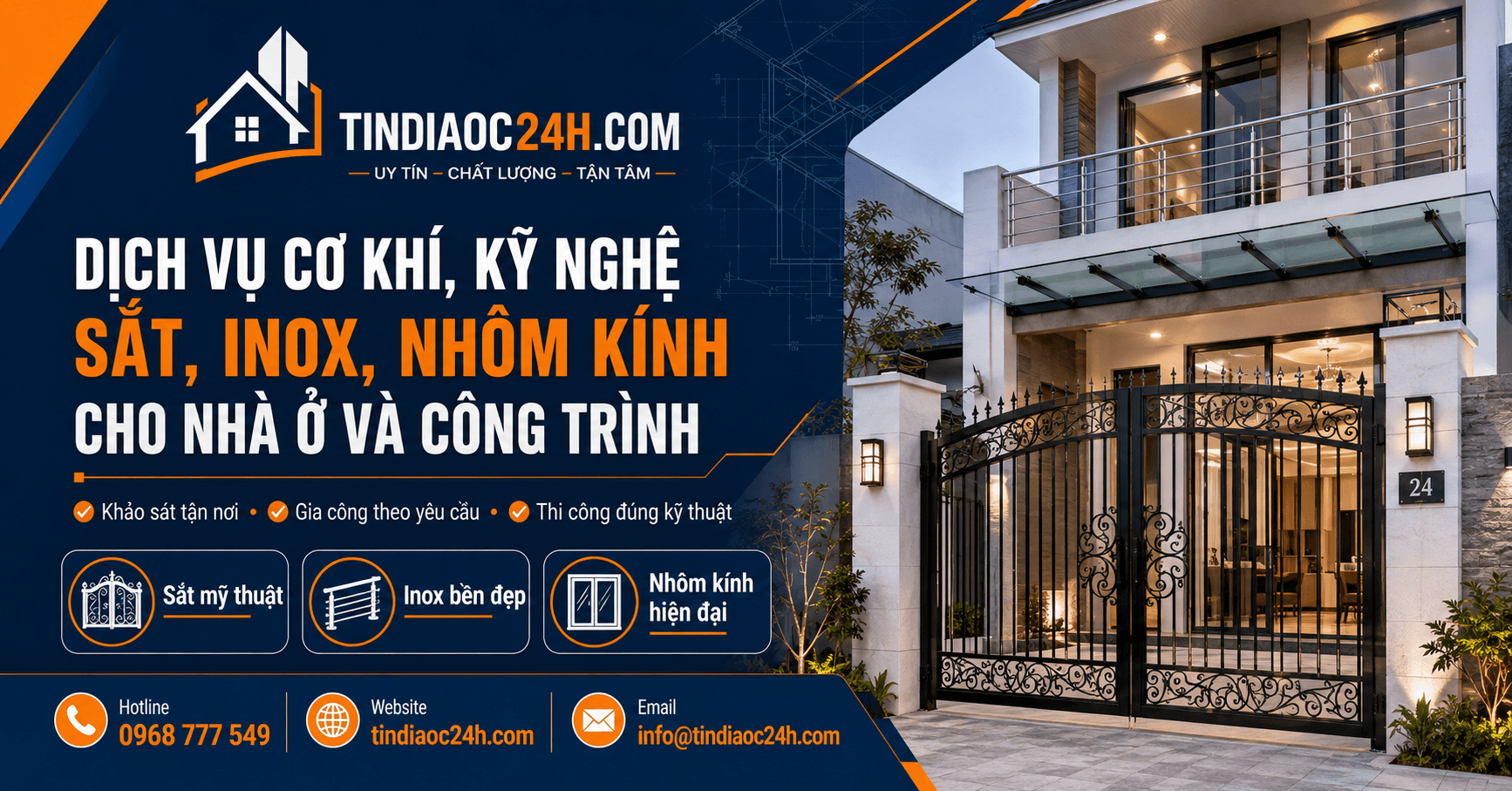 Dịch Vụ Cơ Kh&iacute;, Kỹ Nghệ Sắt, Inox, Nh&ocirc;m K&iacute;nh Cho Nh&agrave; Ở V&agrave; C&ocirc;ng Tr&igrave;nh