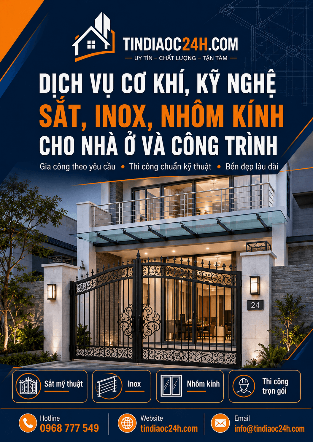 Dịch Vụ Cơ Kh&iacute;, Kỹ Nghệ Sắt, Inox, Nh&ocirc;m K&iacute;nh Cho Nh&agrave; Ở V&agrave; C&ocirc;ng Tr&igrave;nh