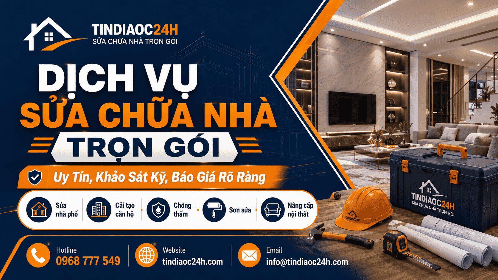 Dịch Vụ Sửa Chữa Nh&agrave; Trọn G&oacute;i Uy T&iacute;n, Khảo S&aacute;t Kỹ, B&aacute;o Gi&aacute; R&otilde; R&agrave;ng
