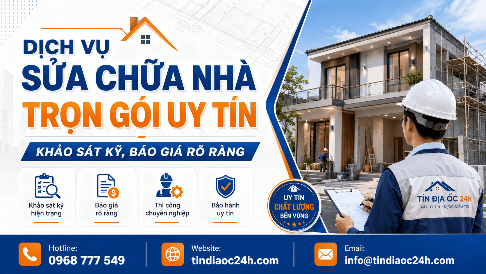 Dịch Vụ Sửa Chữa Nh&agrave; Trọn G&oacute;i Uy T&iacute;n, Khảo S&aacute;t Kỹ, B&aacute;o Gi&aacute; R&otilde; R&agrave;ng