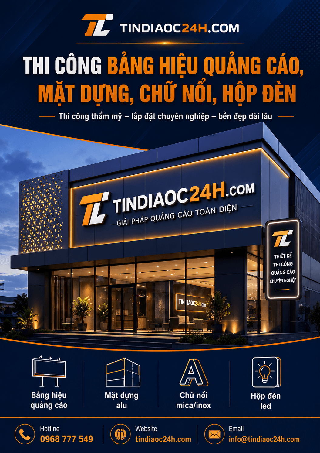 Thi Công Bảng Hiệu Quảng Cáo, Mặt Dựng, Chữ Nổi, Hộp Đèn Thi Công Bảng Hiệu Quảng Cáo, Mặt Dựng, Chữ Nổi, Hộp Đèn